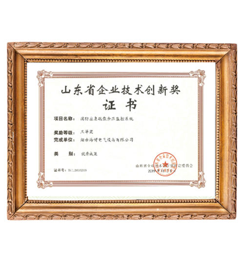 海博大容量磷酸鐵鋰電池組省企業(yè)技術(shù)創(chuàng)新獎(jiǎng)